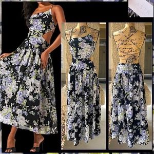 ASTR the label Floral Side Cut Out Midi Dress Size MEDIUM  *SOLD-OUT*